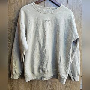 Lyla + Levi Lift Weights Pet Dogs CrewNeck Cream Crewneck Sweater Large Rescue